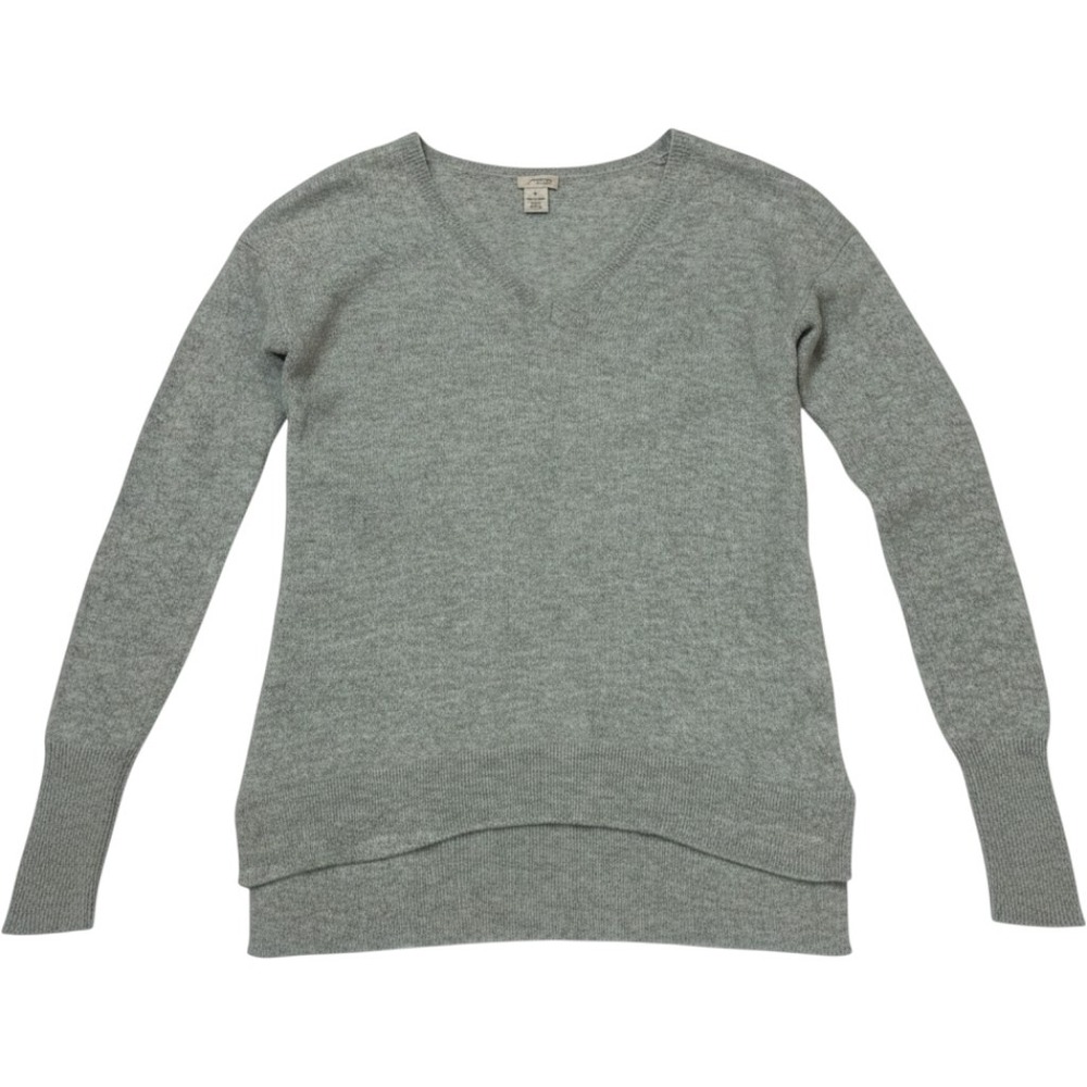 Halogen Sweater Womens XS Blue Cashmere V Neck Pullover Quiet Luxury Preppy Soft